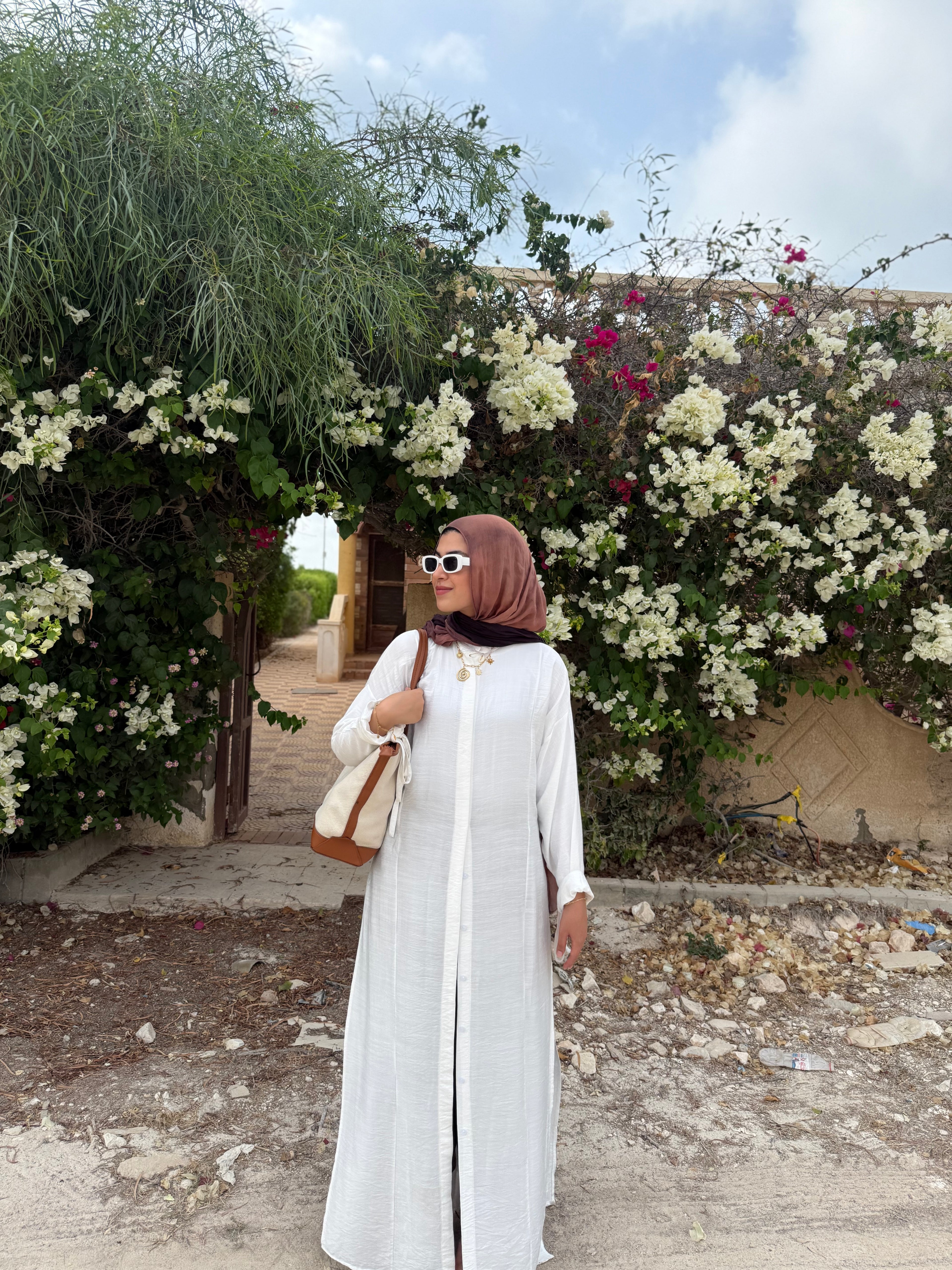 Nabeela Shirt dress - White
