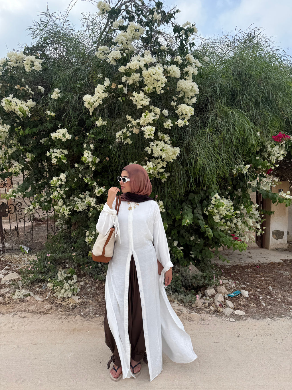 Nabeela Shirt dress - White