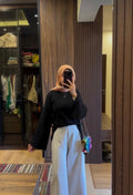 Crinkle blouse - Black