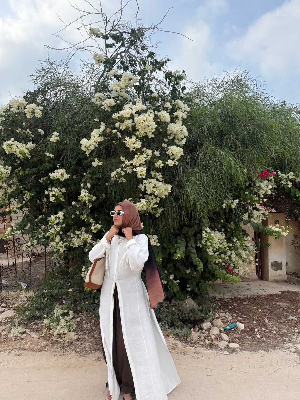 Nabeela Shirt dress - White