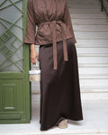 Satin Maxi Skirt - Dark Brown (Pre-order)
