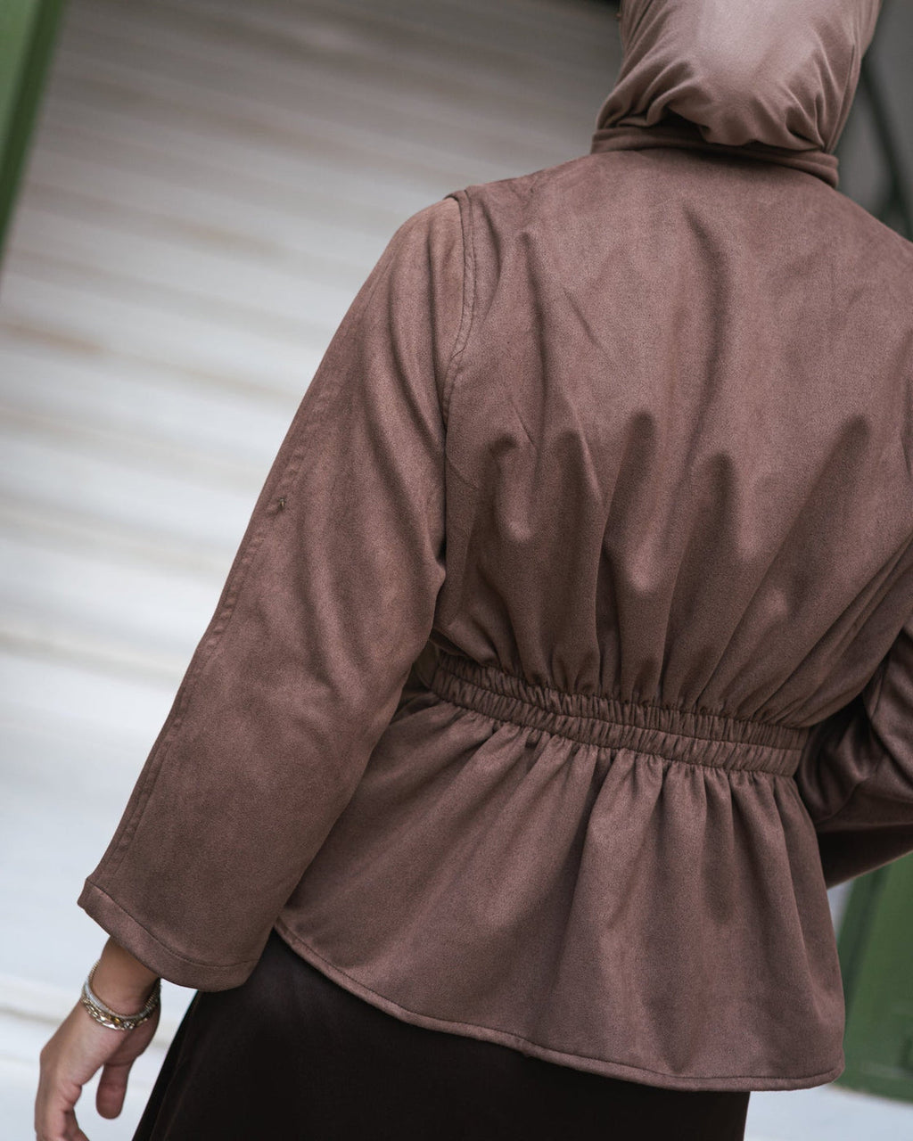 Suede Coat - Dark Brown