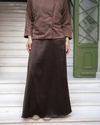 Satin Maxi Skirt - Dark Brown (Pre-order)