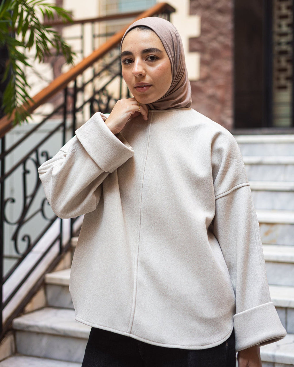Oversized Wool Blouse
