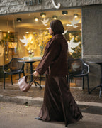 Satin Maxi Skirt - Dark Brown (Pre-order)