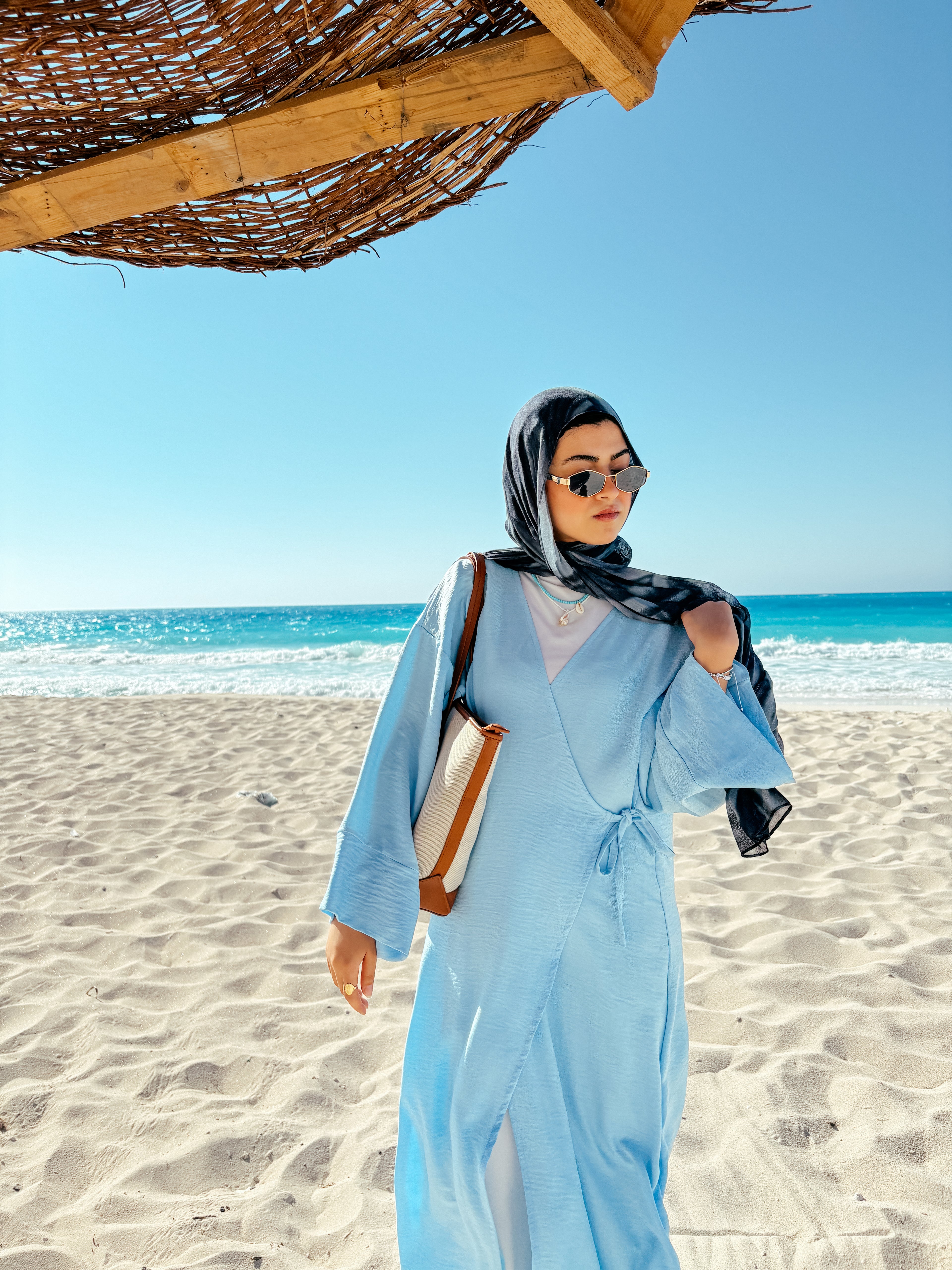 Nature Wrapped Dress- Baby Blue