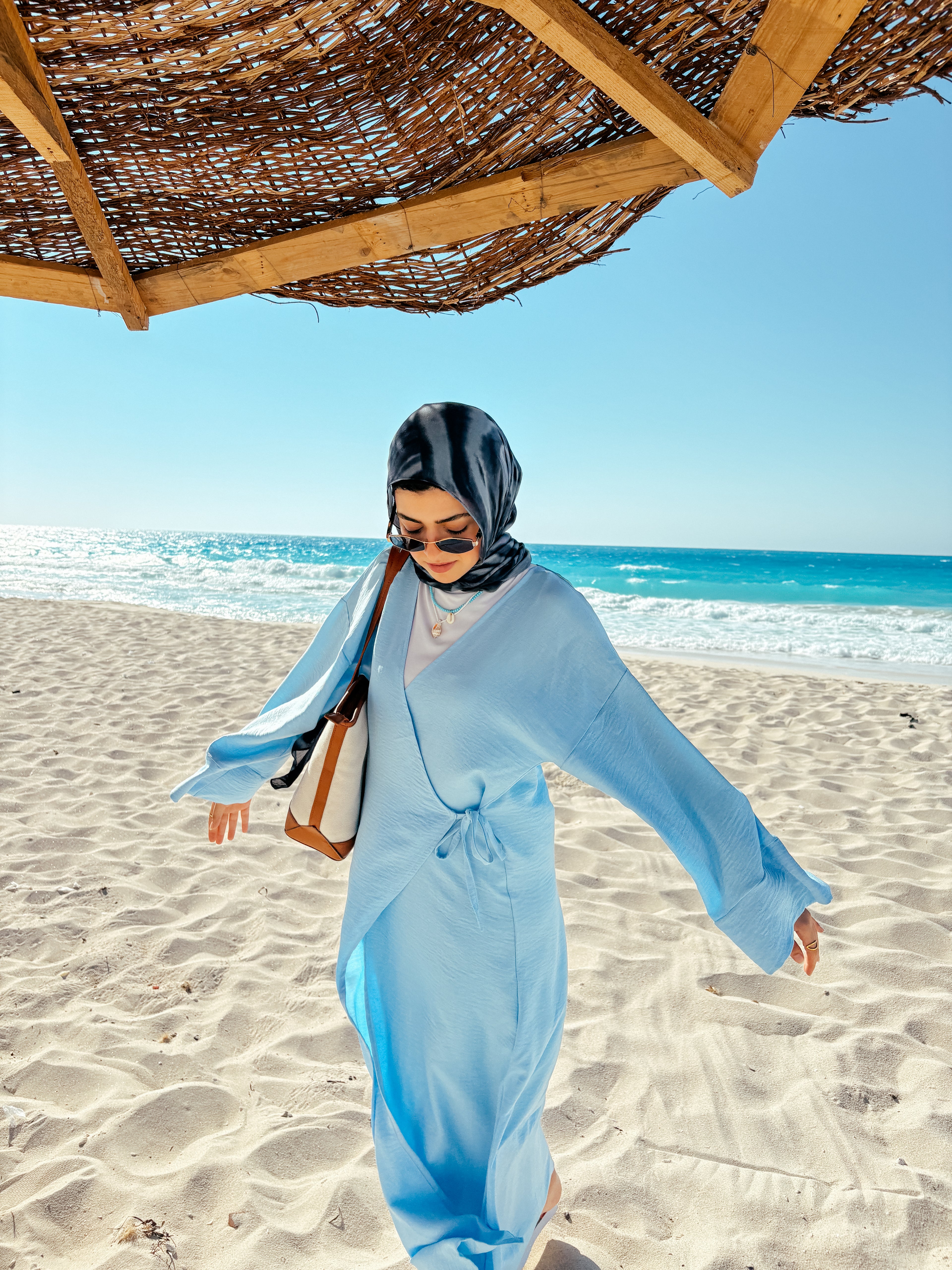 Nature Wrapped Dress- Baby Blue