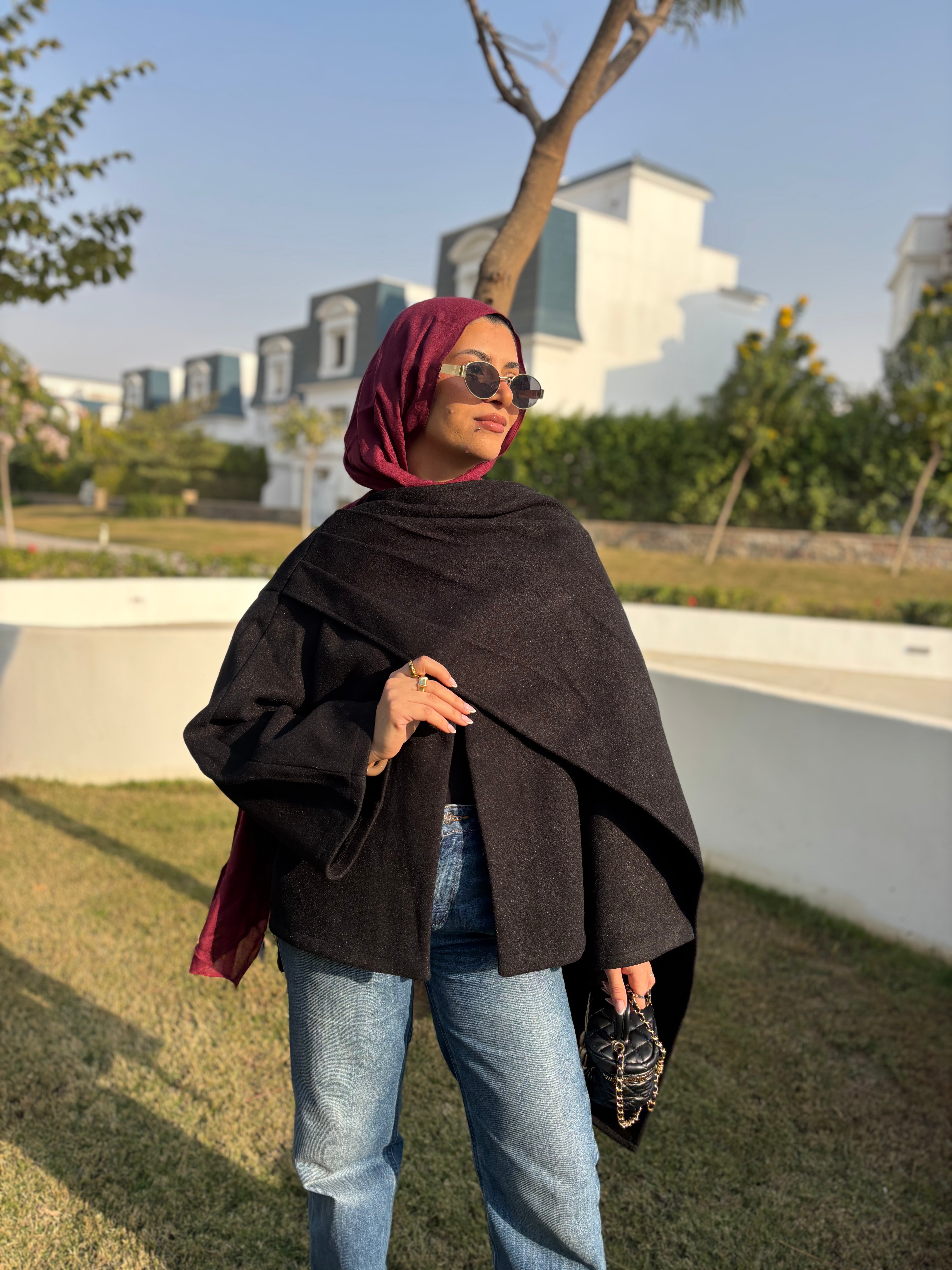 Nabeela Shawl Coat — Black