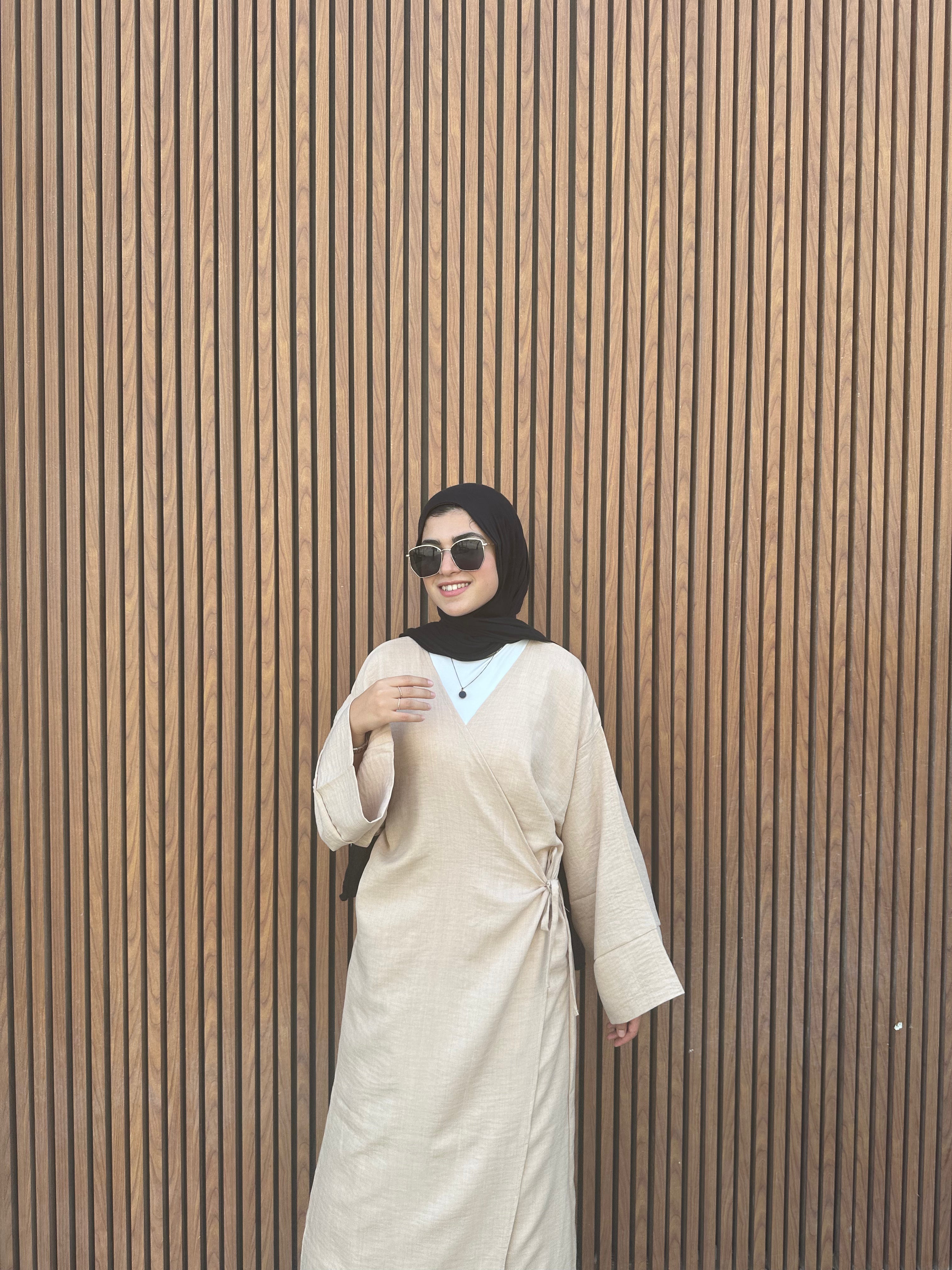 Nature Wrapped Dress -Beige