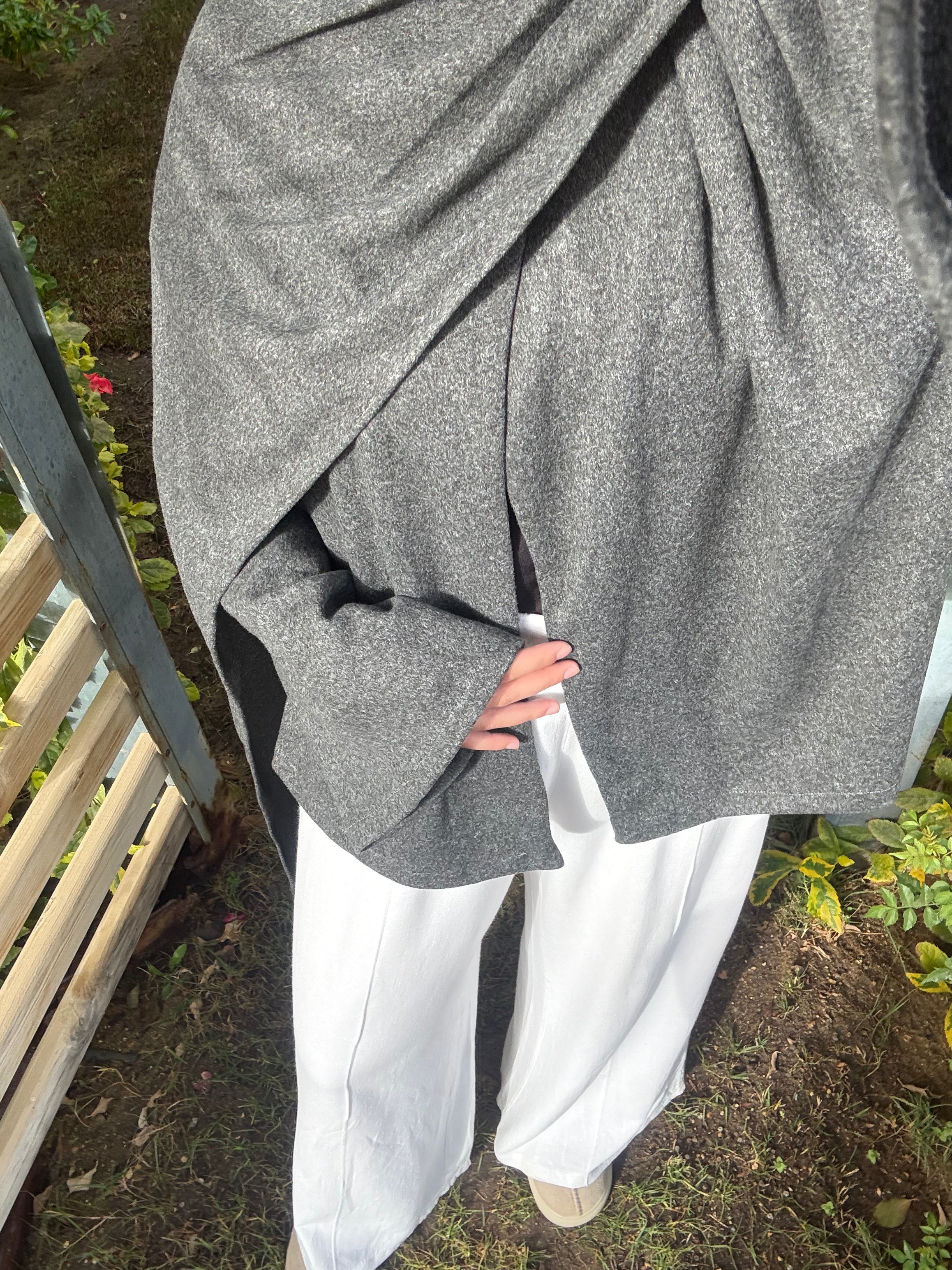 Scarf Coat - Grey