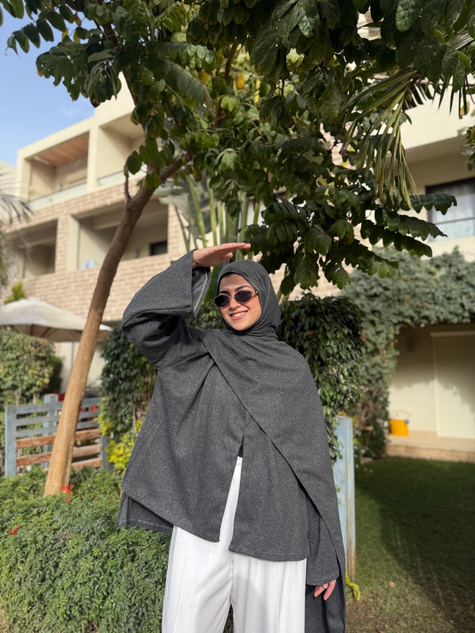 Scarf Coat - Grey