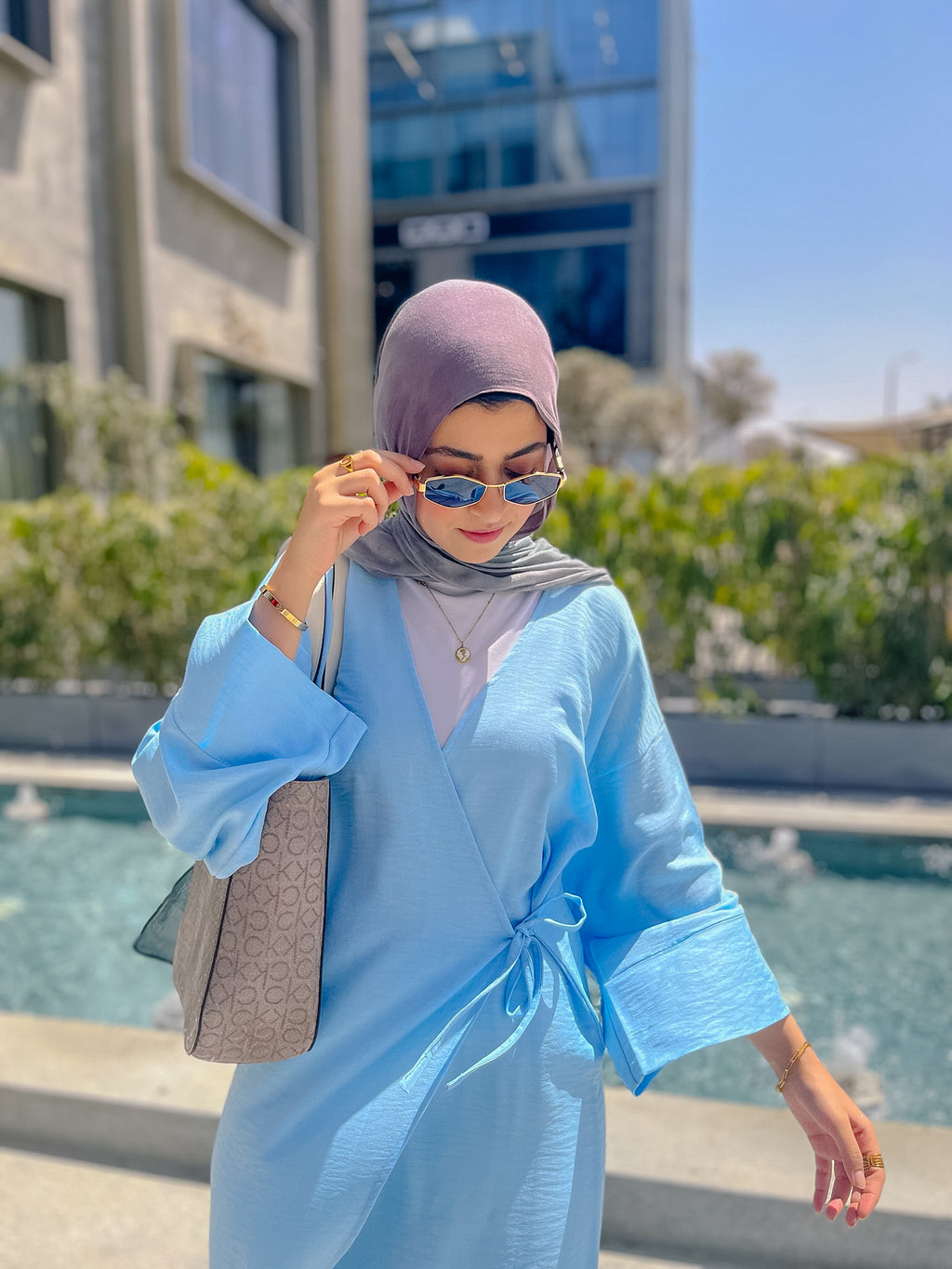 Nature Wrapped Dress- Baby Blue