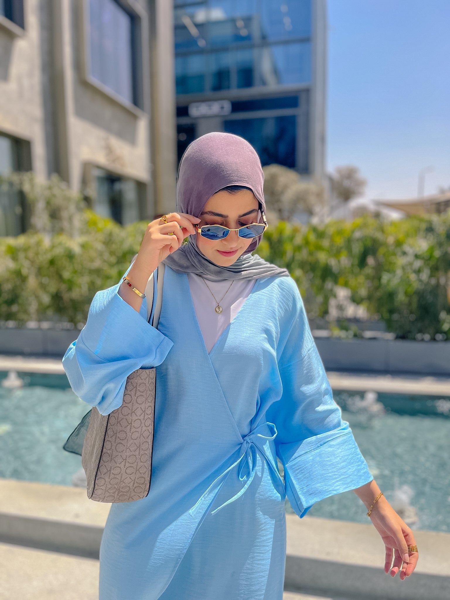 Nature Wrapped Dress- Baby Blue