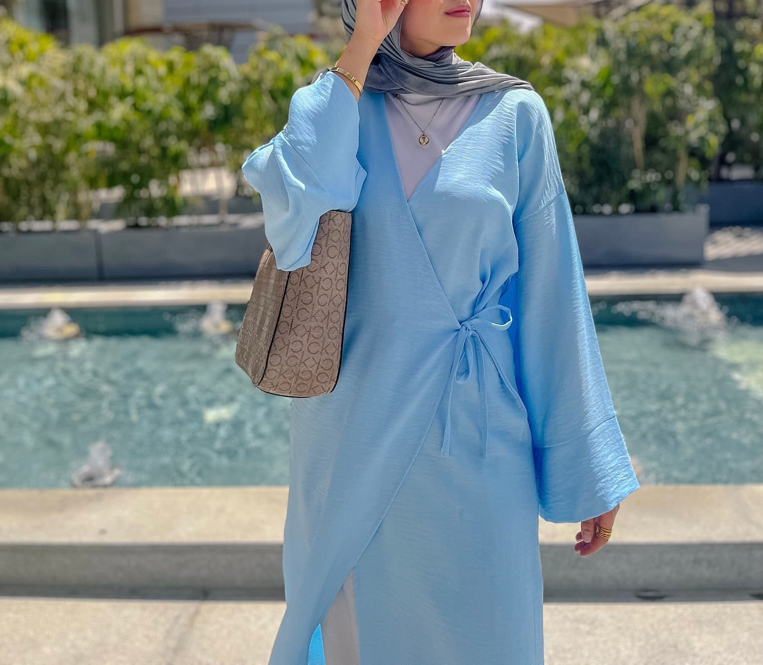 Nature Wrapped Dress- Baby Blue