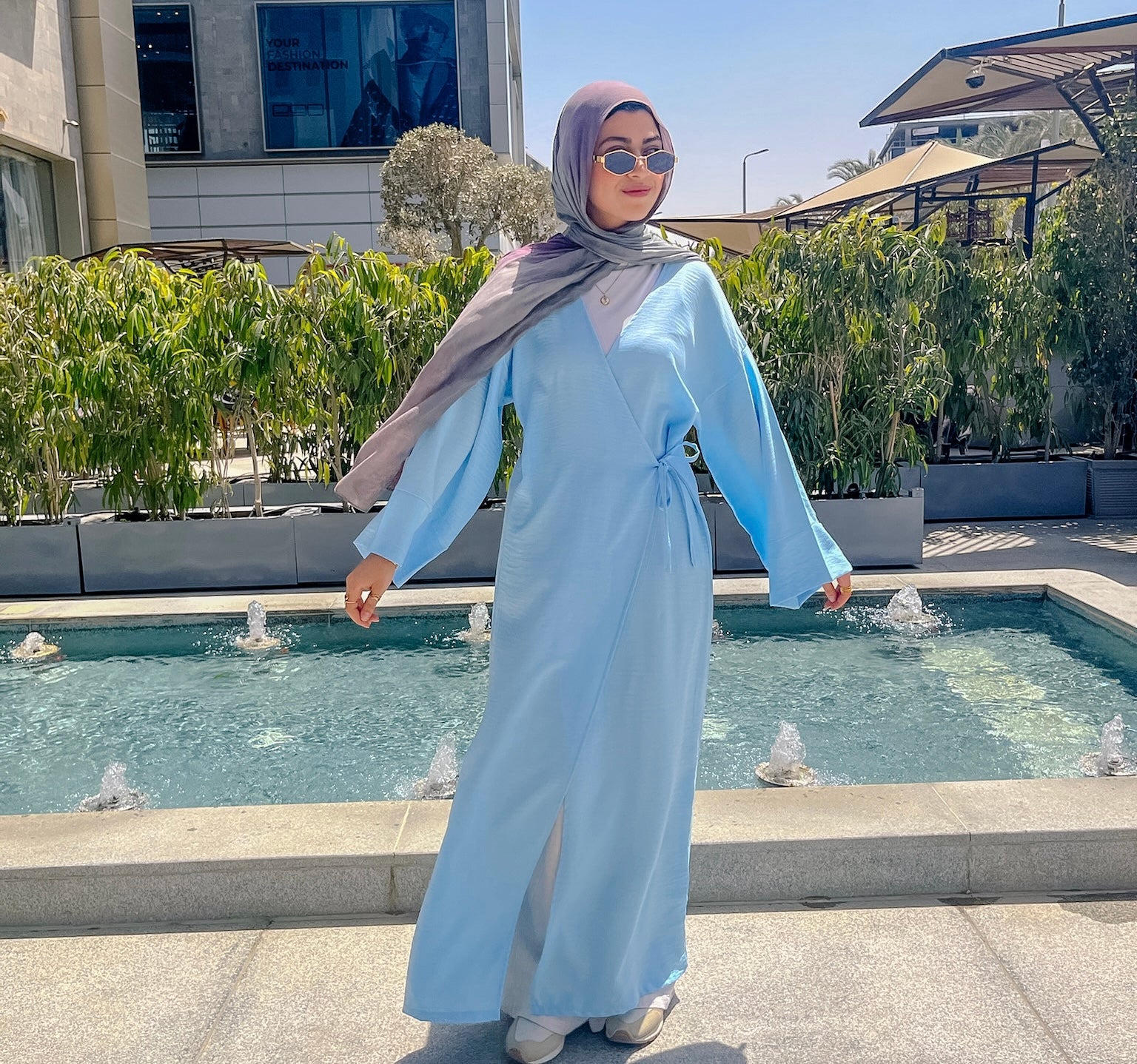 Nature Wrapped Dress- Baby Blue