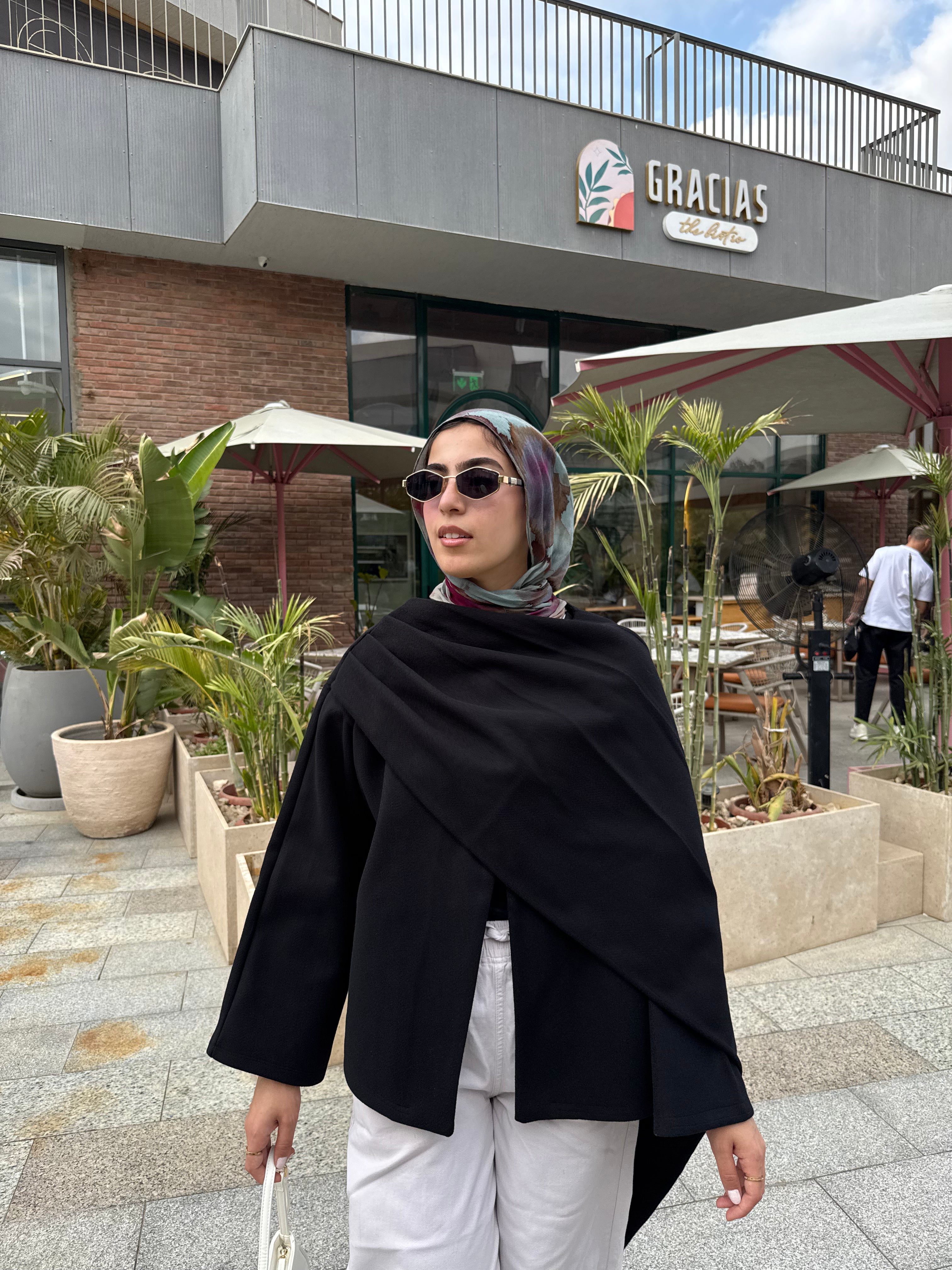 Nabeela Shawl Coat — Black