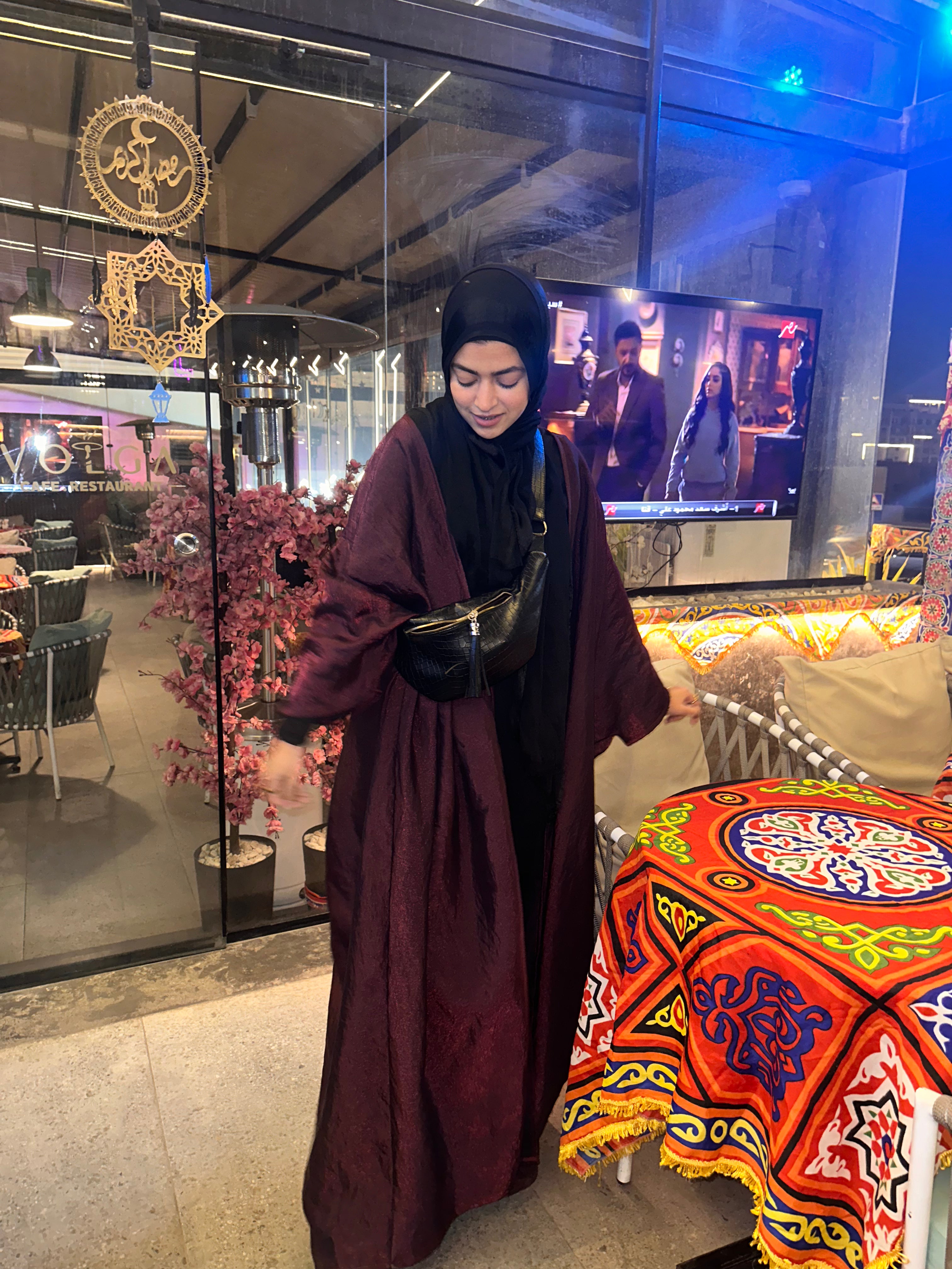 Shimmery Kaftan - Burgundy