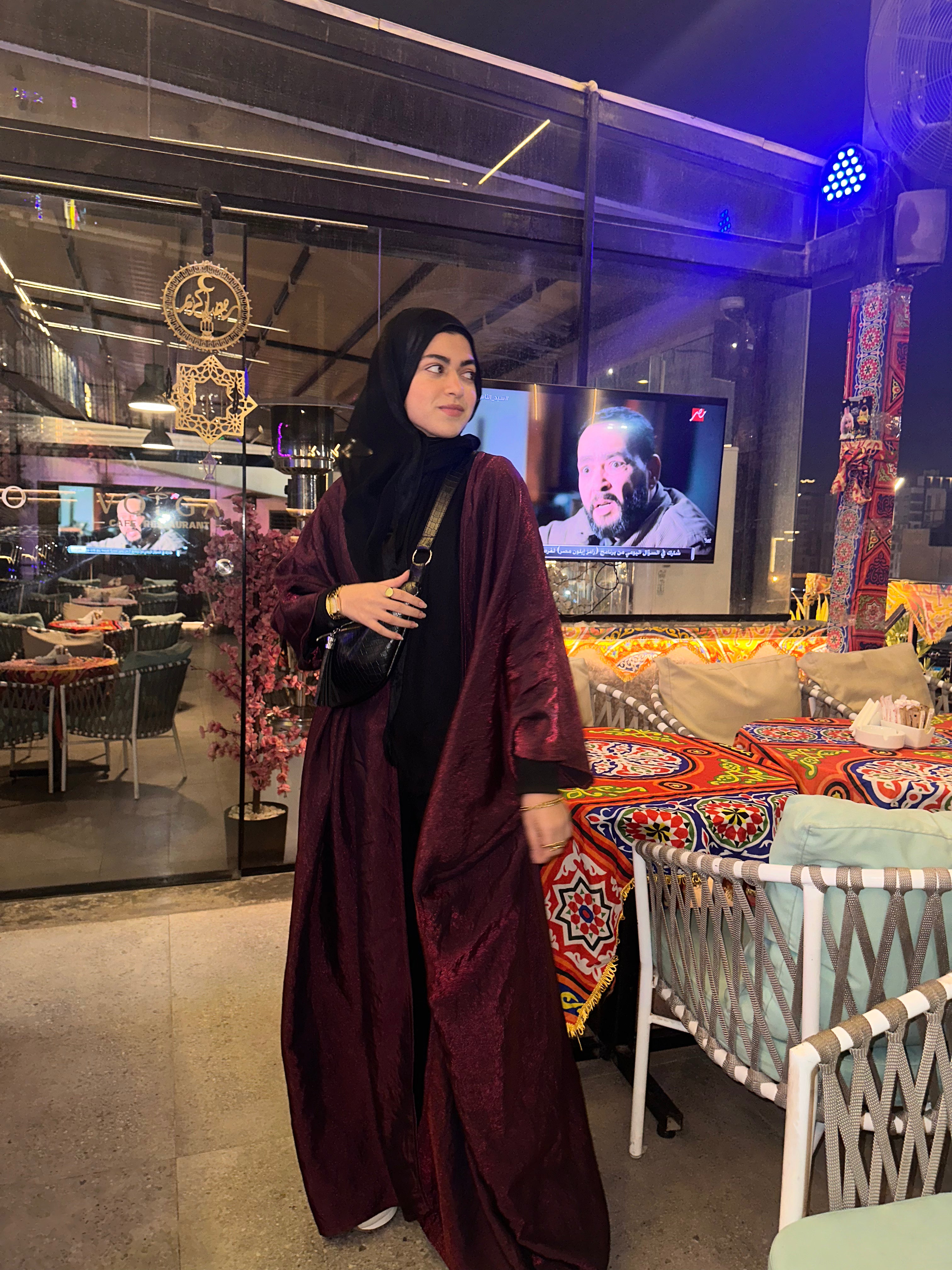 Shimmery Kaftan - Burgundy