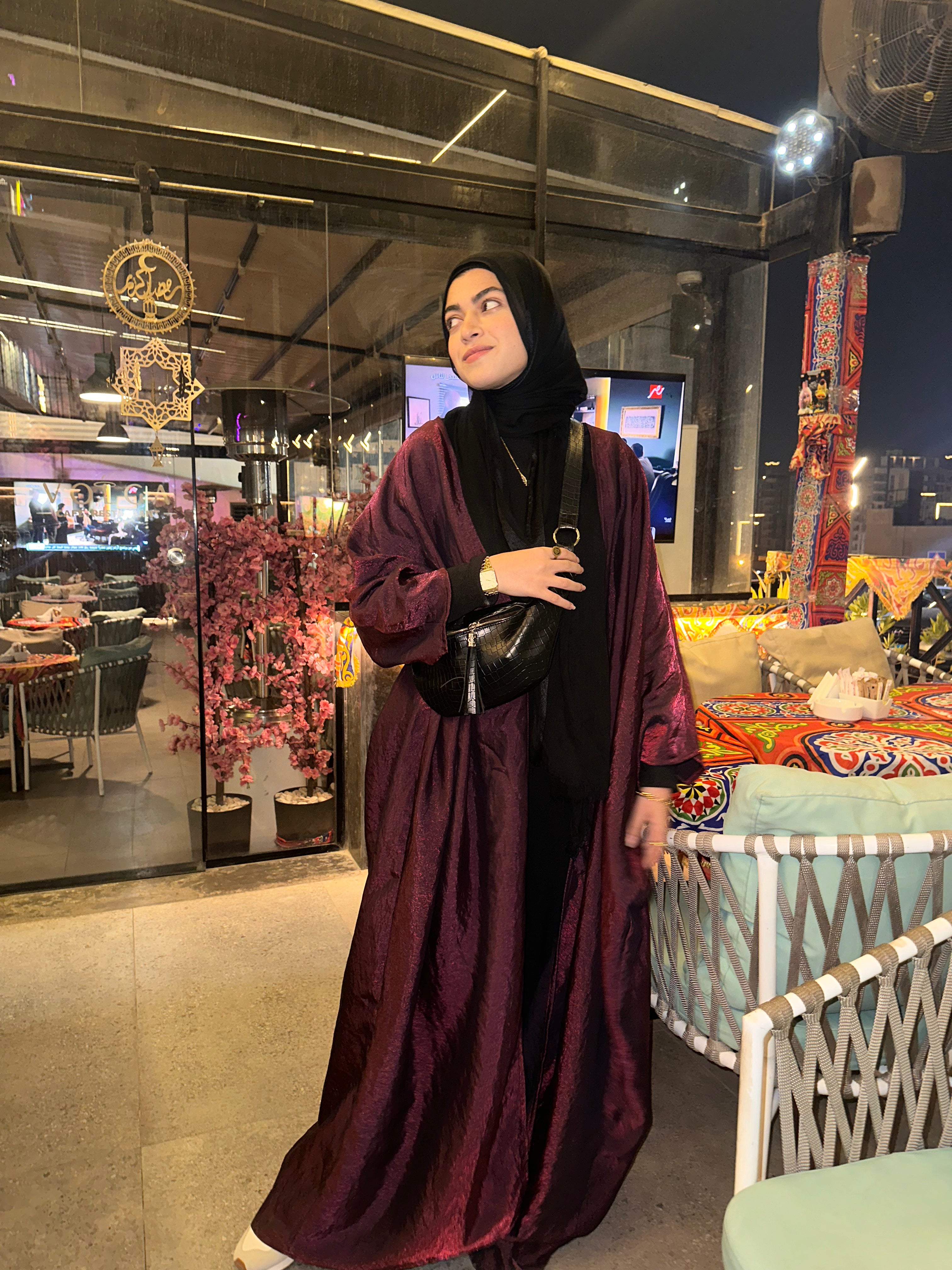 Shimmery Kaftan - Burgundy