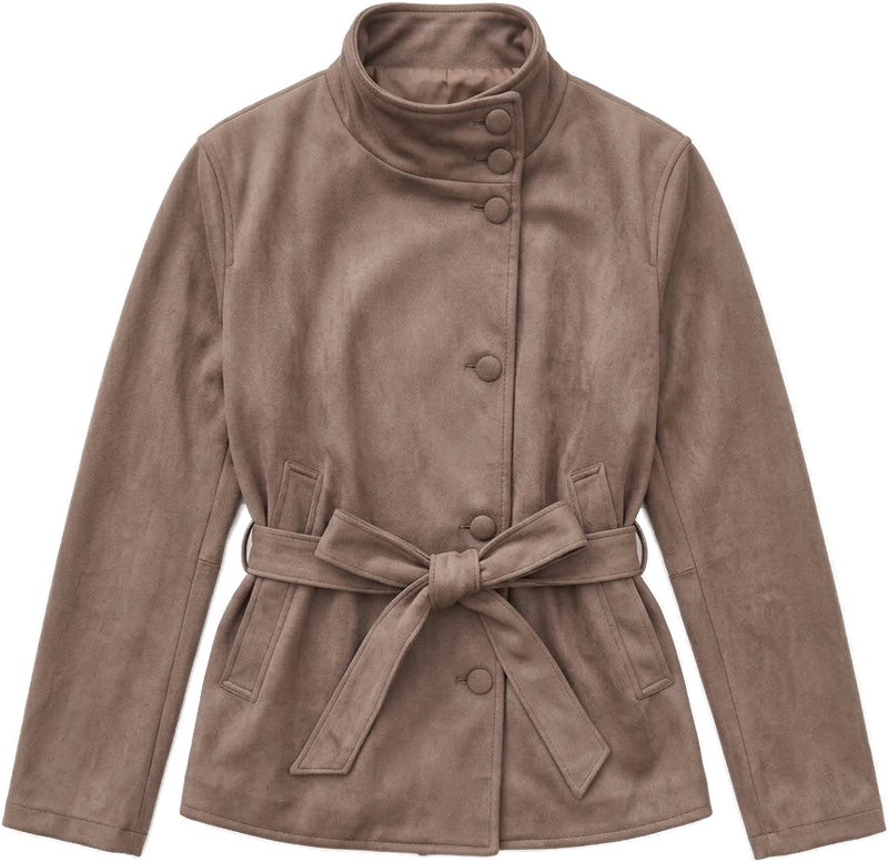 Suede Coat - Dark Brown